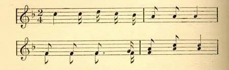 musical notation for _March On_